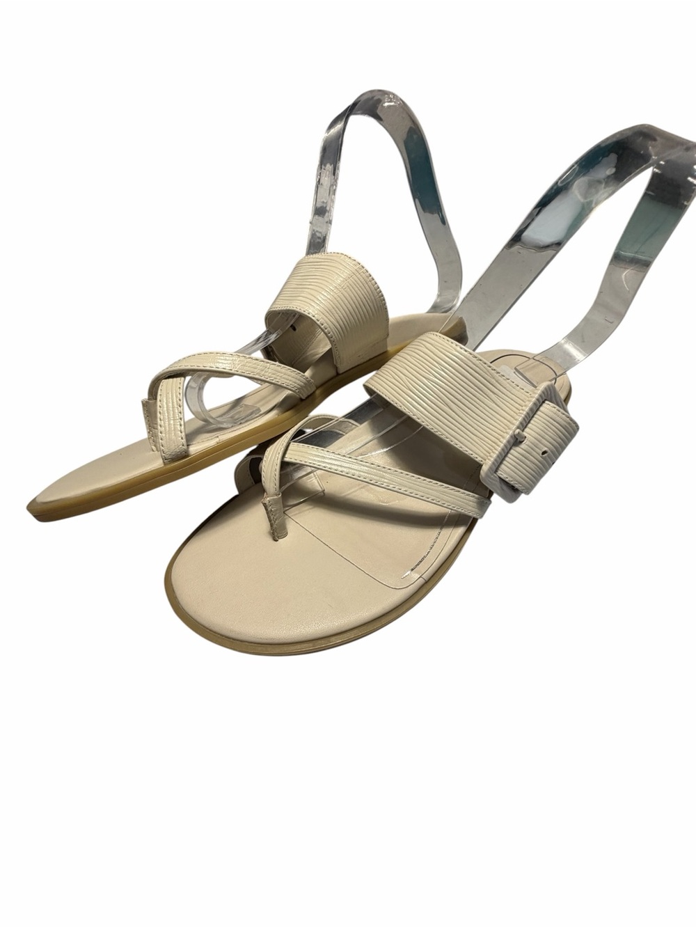 VIONIC Julep Cream Leather Strap Sandals Casual Toe Loop Style Sz 8 - Picture 3 of 12